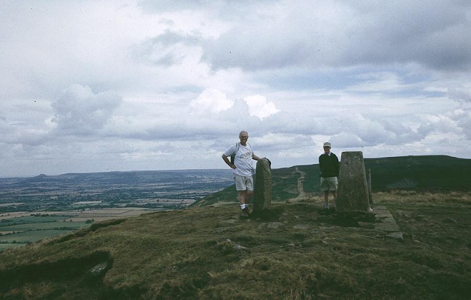 Harold and I reach the summit of Carlton Moor