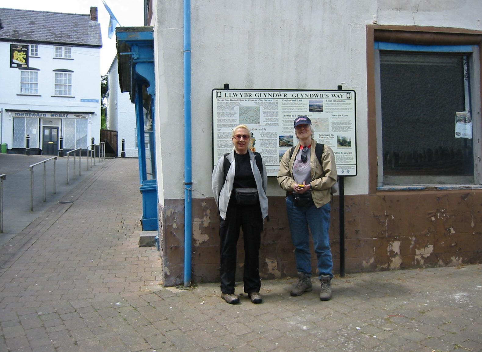 Margie and Tosh at the start of the route in Knighton