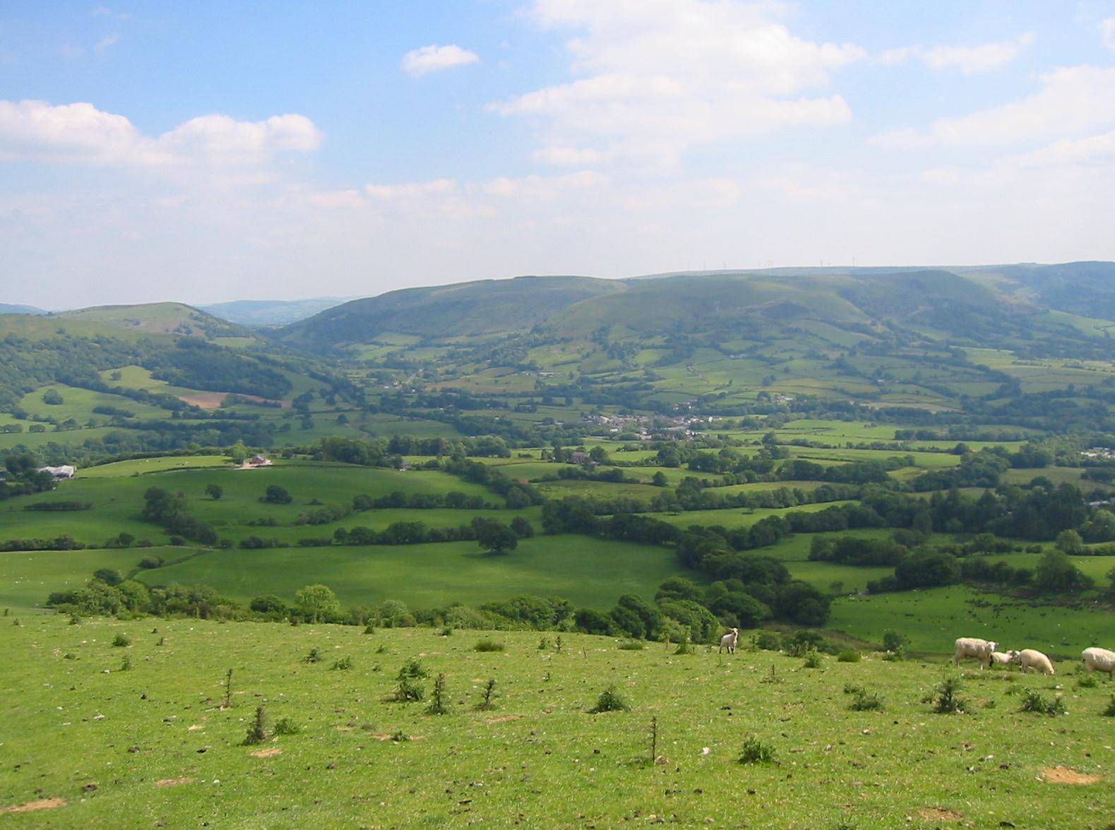 A distant view of Llanbrynmair