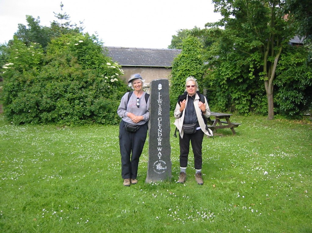 Tosh and Margie at the end of Glyndwr’s Way, Welshpool