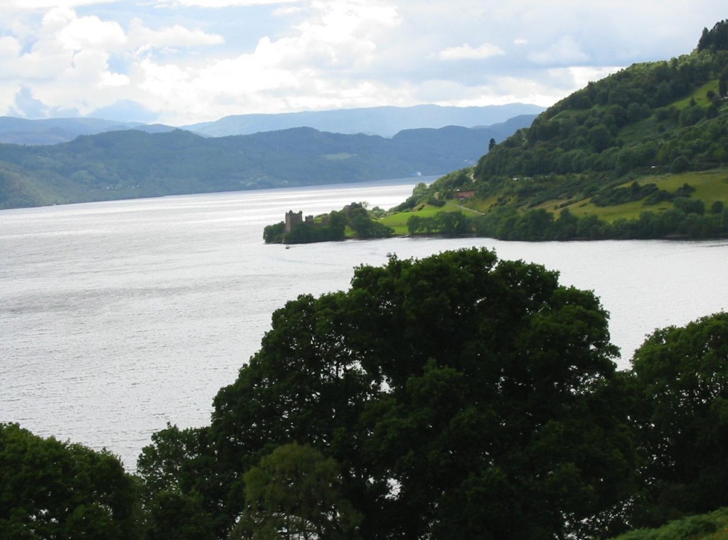 A distant view of Urquhart Castle