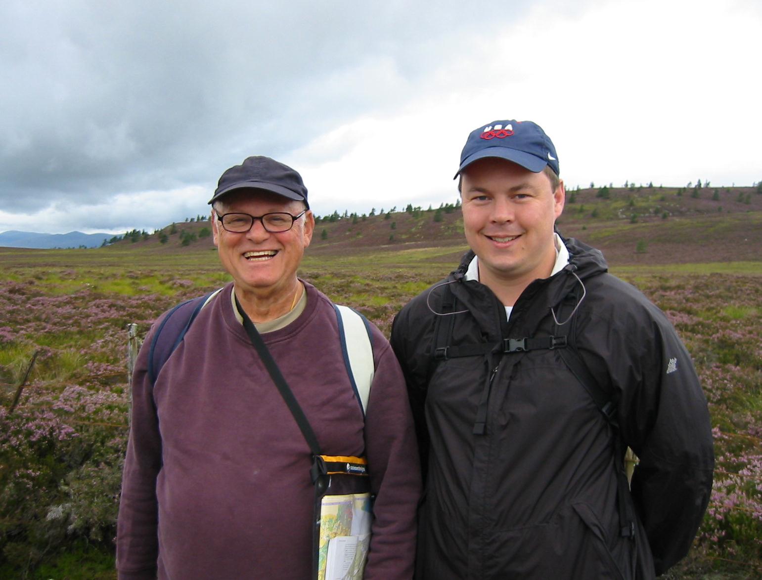 I pose with Gavan as we begin our last day, north of Ladycairn.