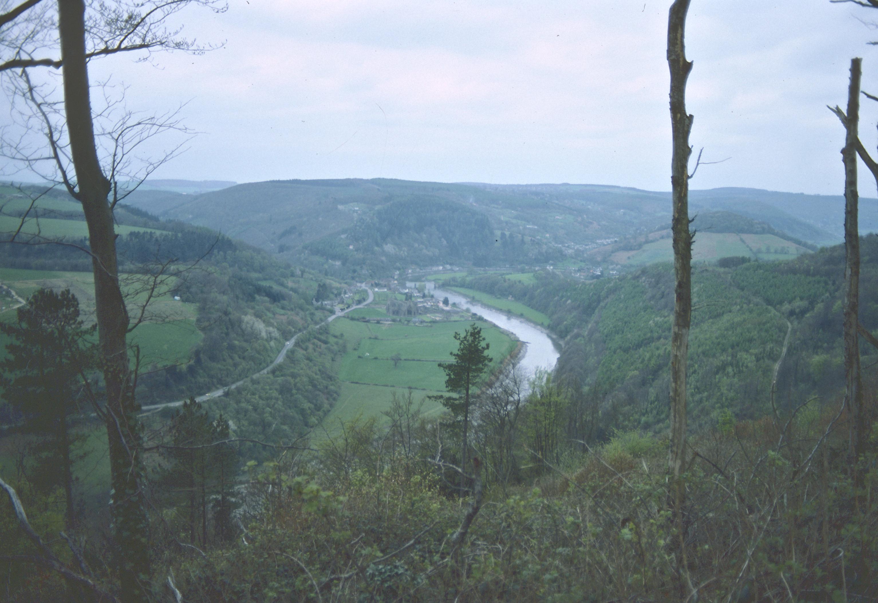 Near the Devil’s Pulpit – Tintern Abbey and the Wye Valley below