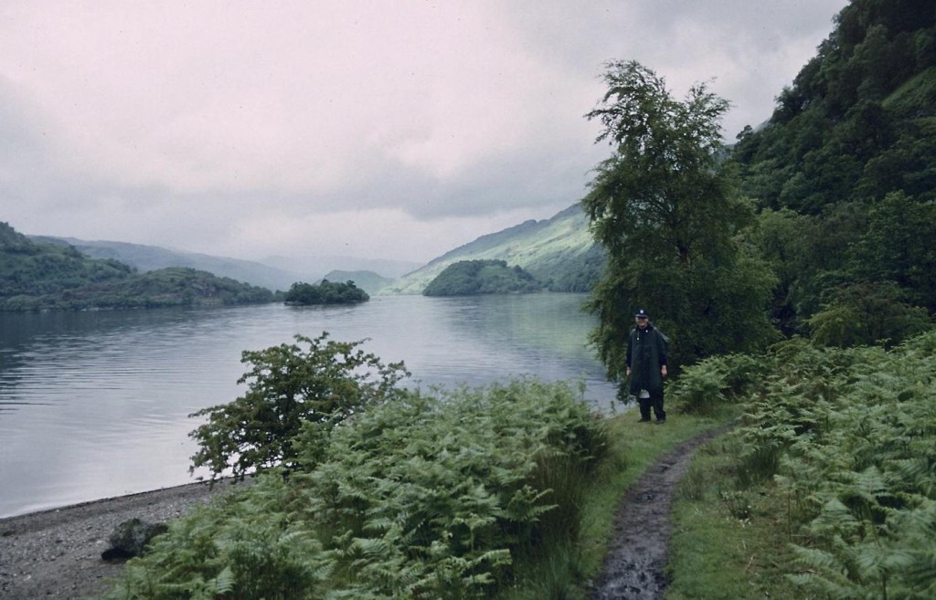 In raingear, I pose near I Vow.