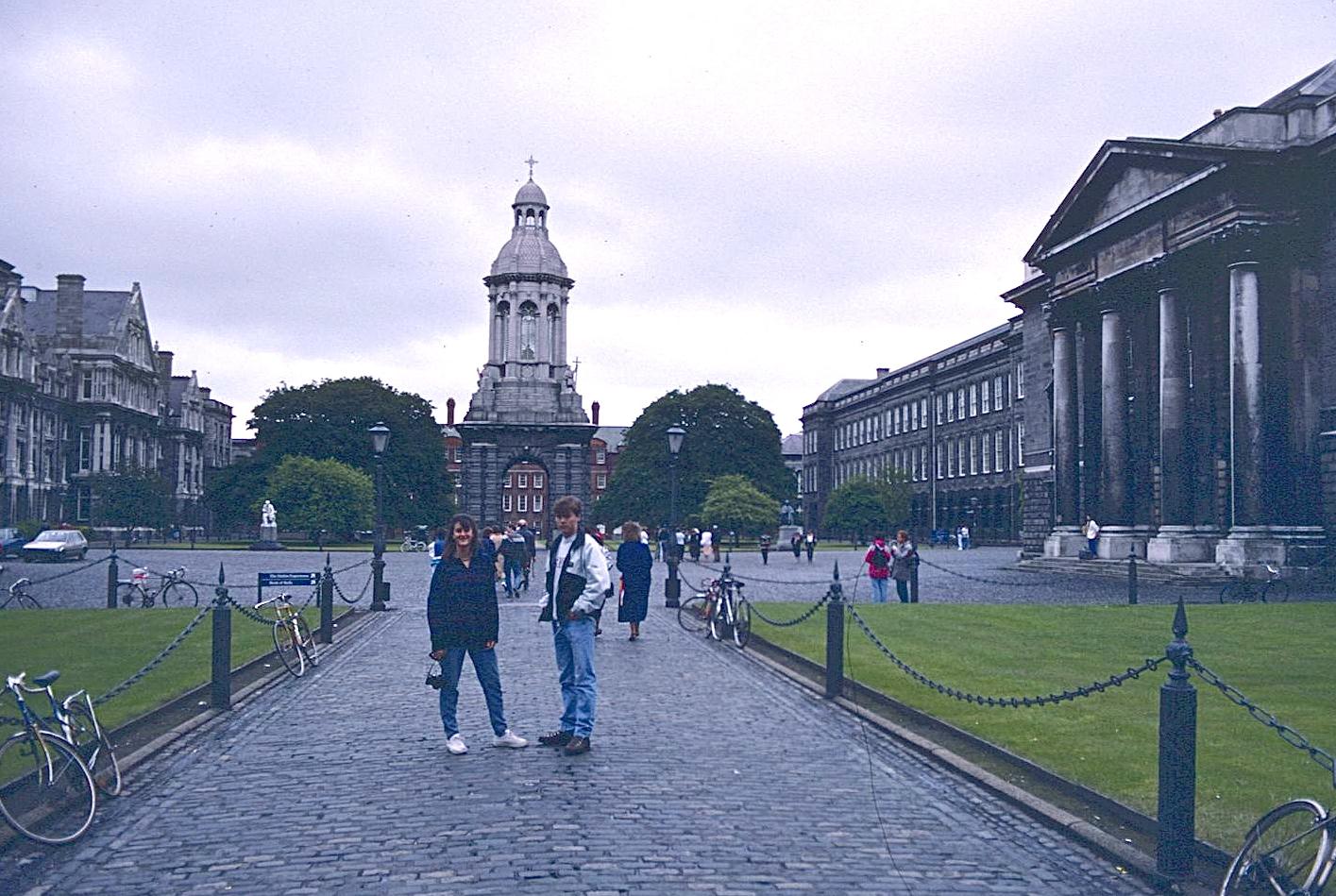 Elizabeth and Gavan at Trinity College