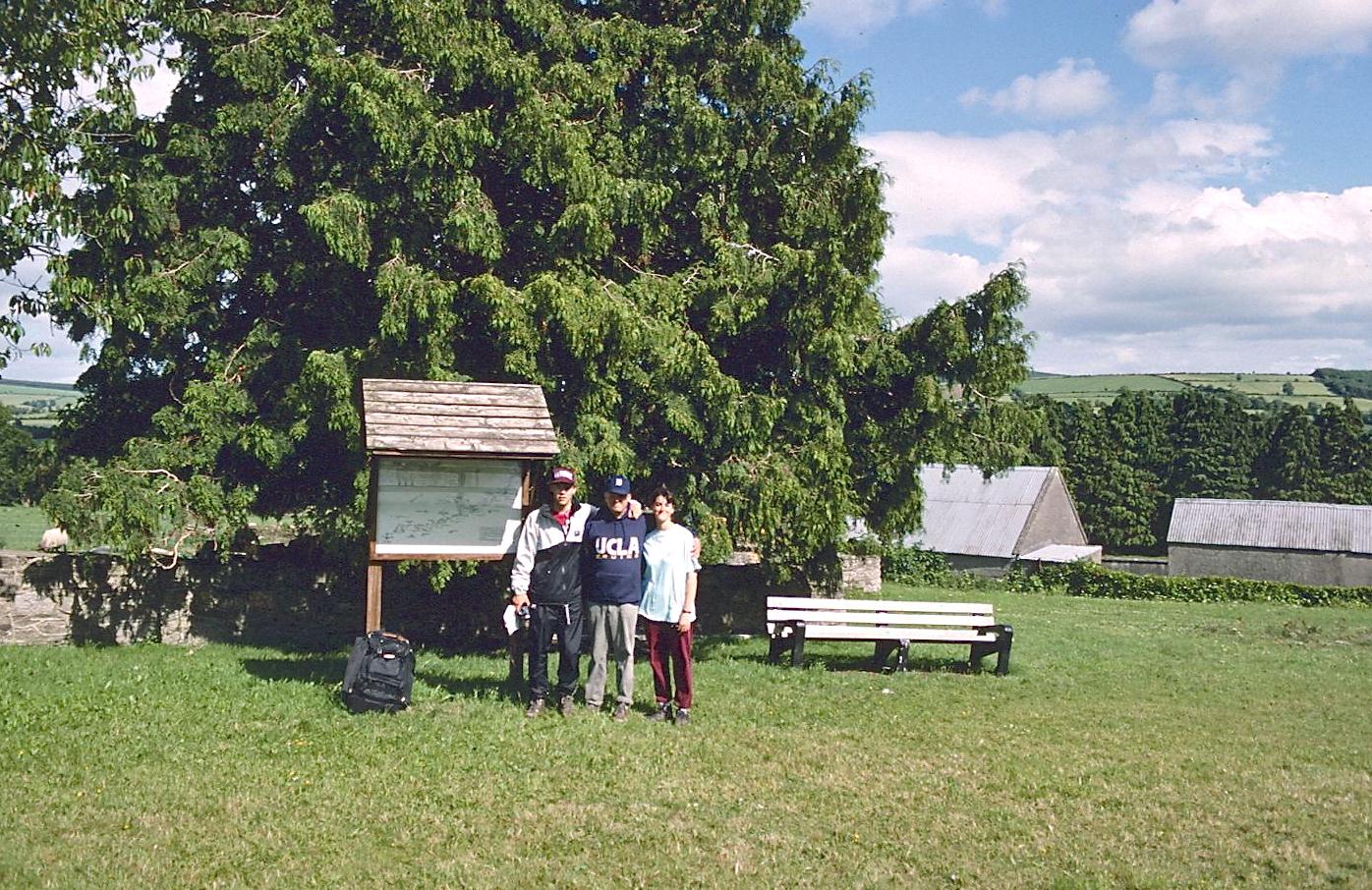 The trio celebrates a successful completion of the Wicklow Way in Clonegal.