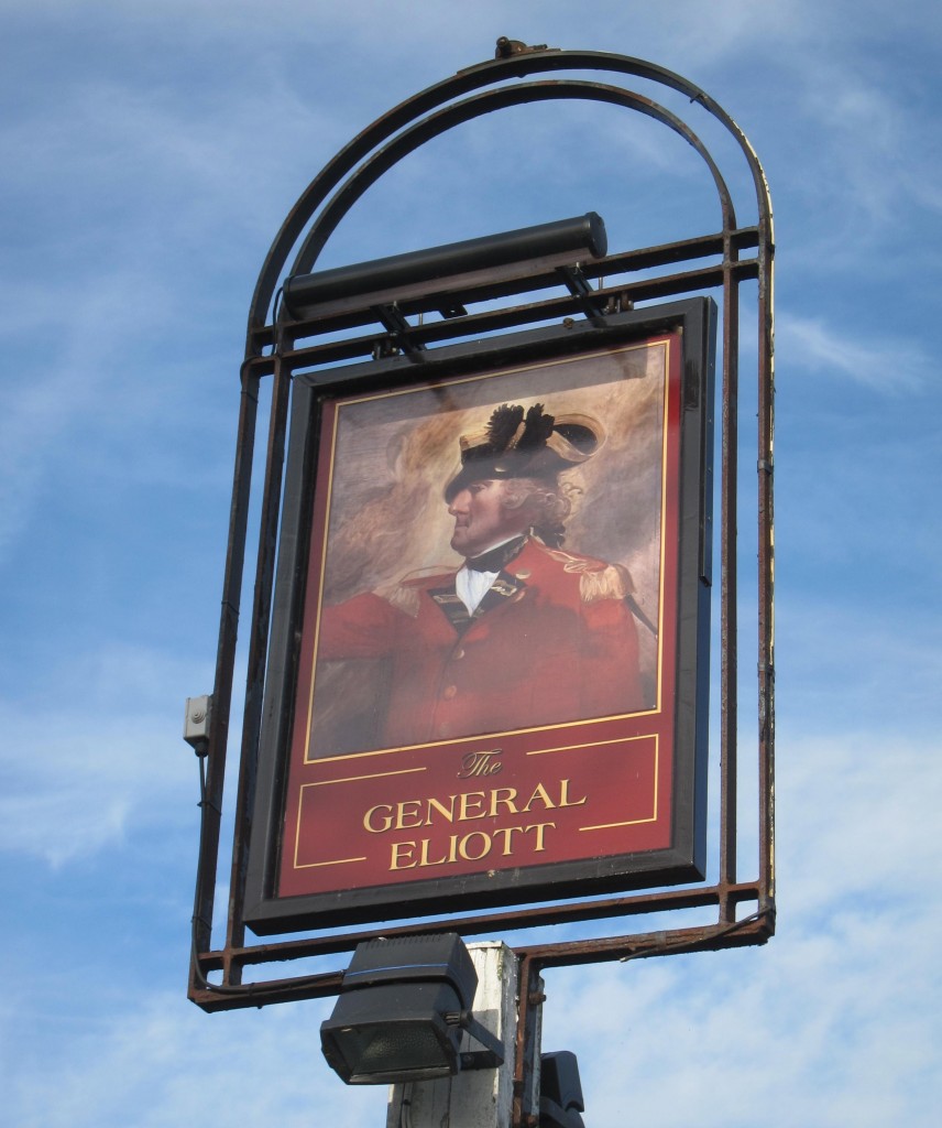 Only an hour to go now: a pub stop at the General Eliott first.