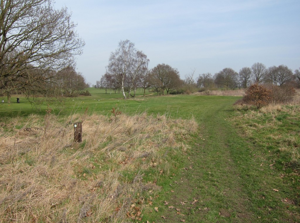 A day of golf course crossings begins with this one at Sandy Lodge.