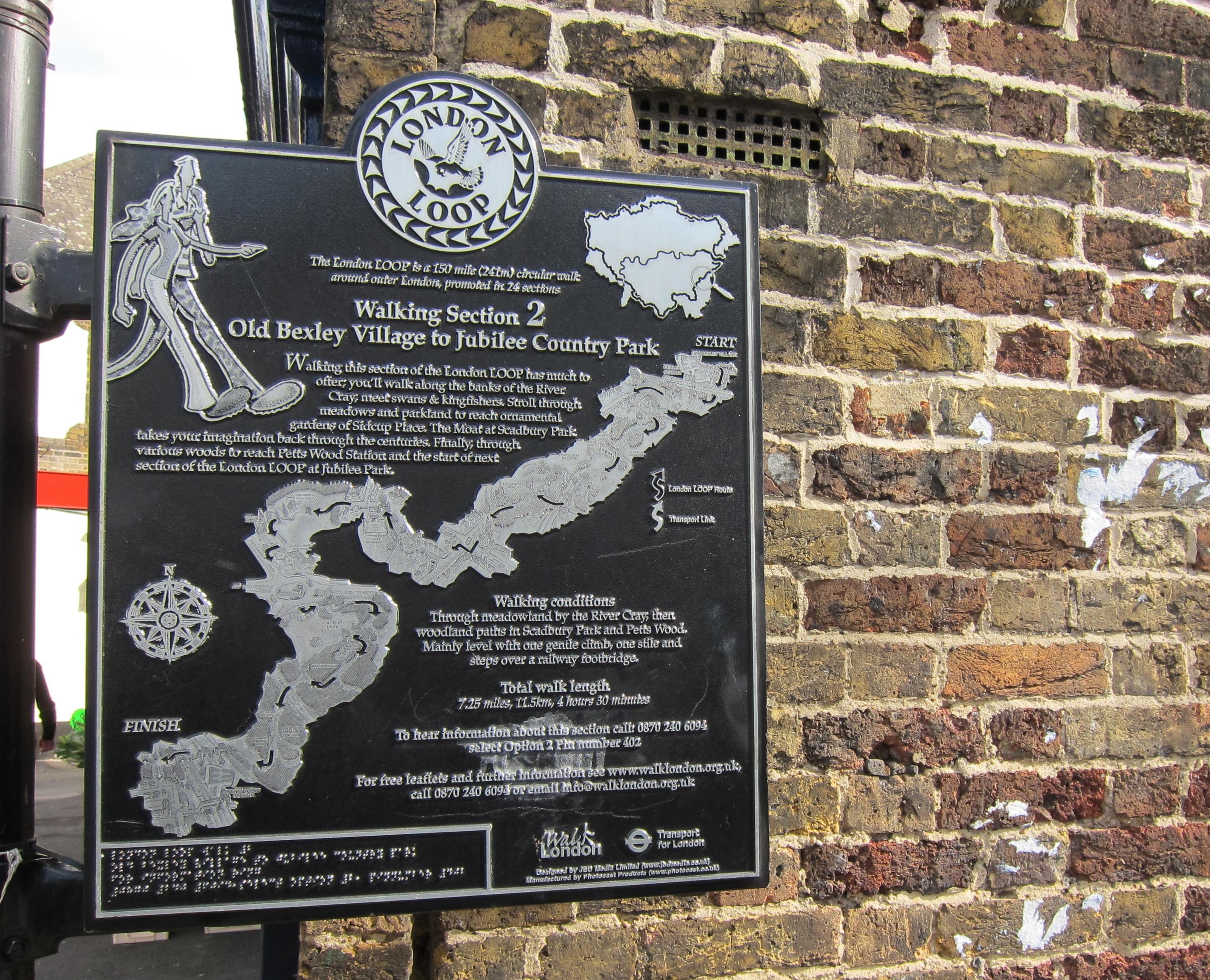 Near Bexley station we see an outline of the second stage of the walk.