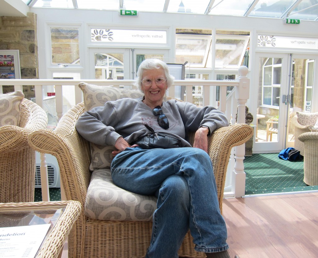 Tosh in Alnmouth – she had just walked her mile 2900