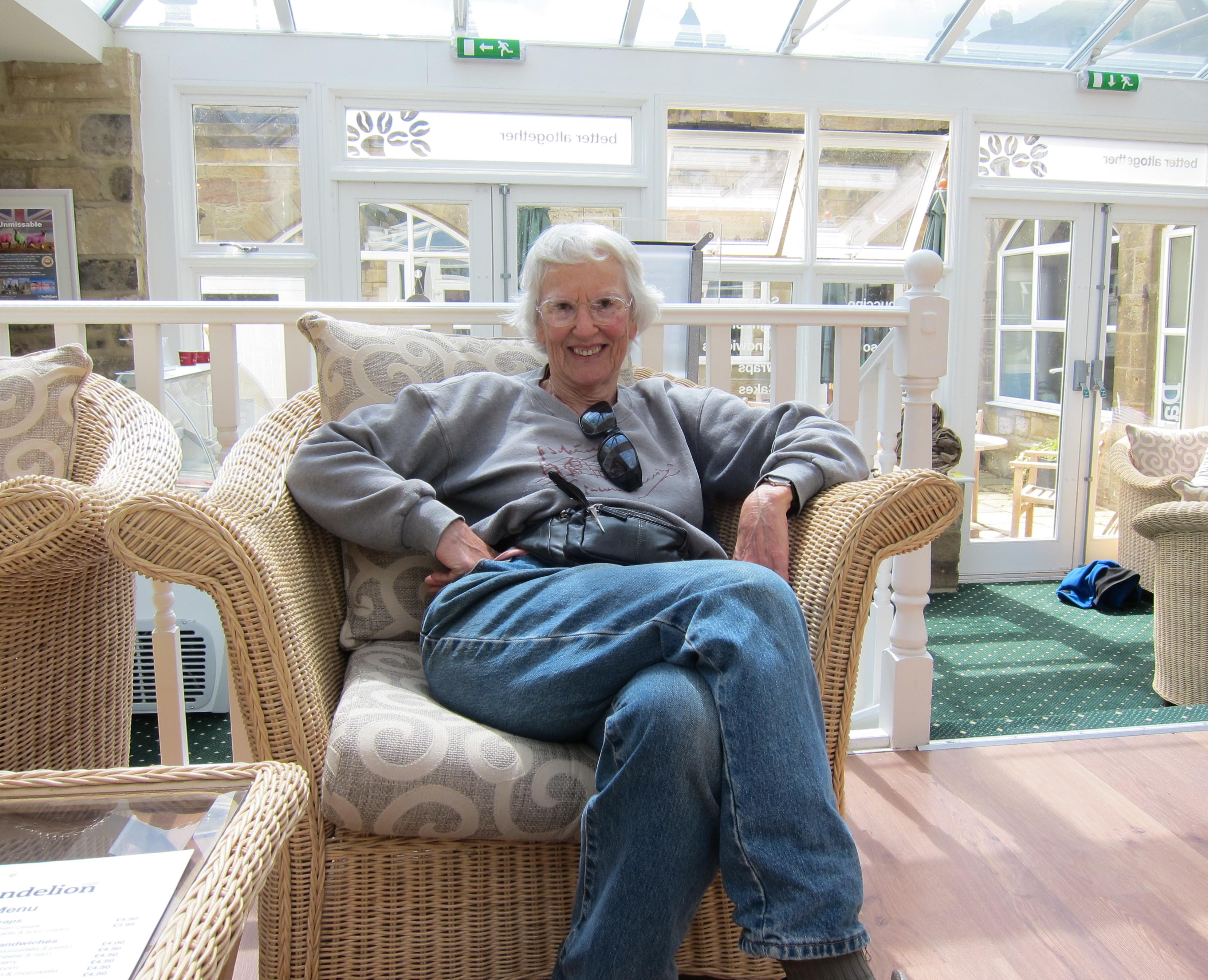 Tosh in Alnmouth – she had just walked her mile 2900