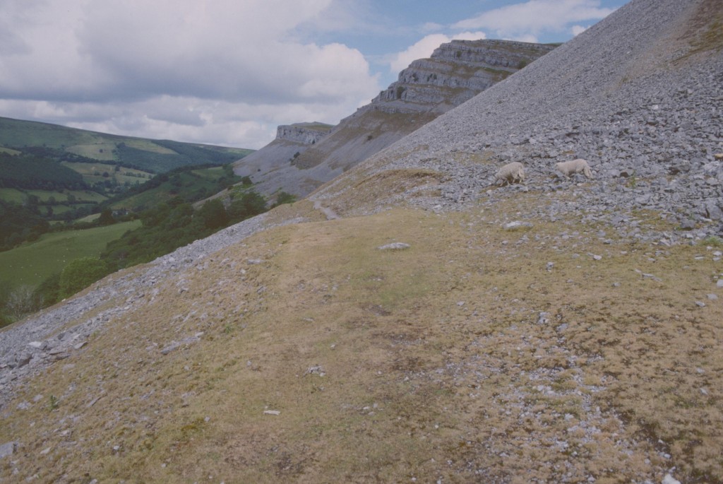 The scree path on the Eglwyseg escarpment