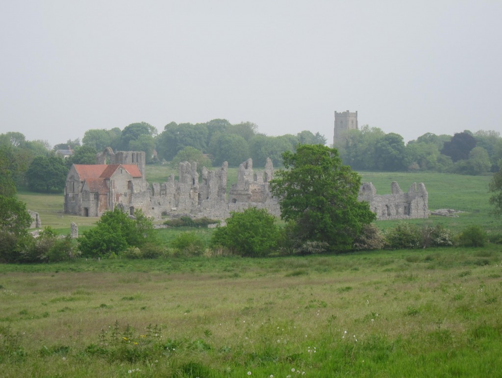 Castle Acre: priory ruins and church tower
