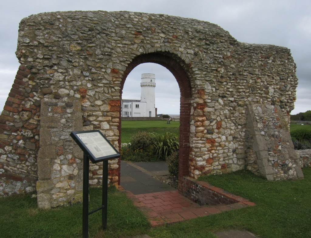 The ruins of St. Edmund’s Chapel and the lighthouse at Hunstanton
