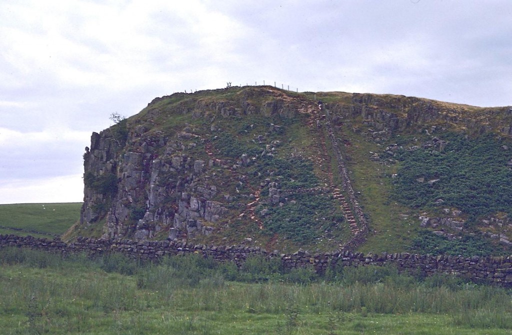 Hadrian’s Wall reaches Peel Crags.