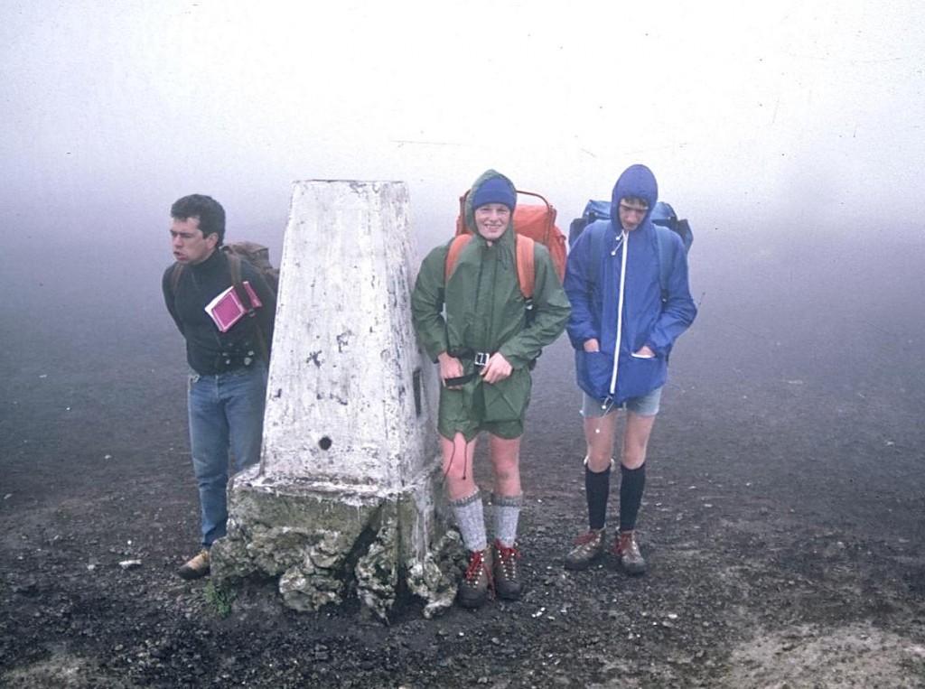 Jay, Rich and Keith pose in the mist atop Black Hill.