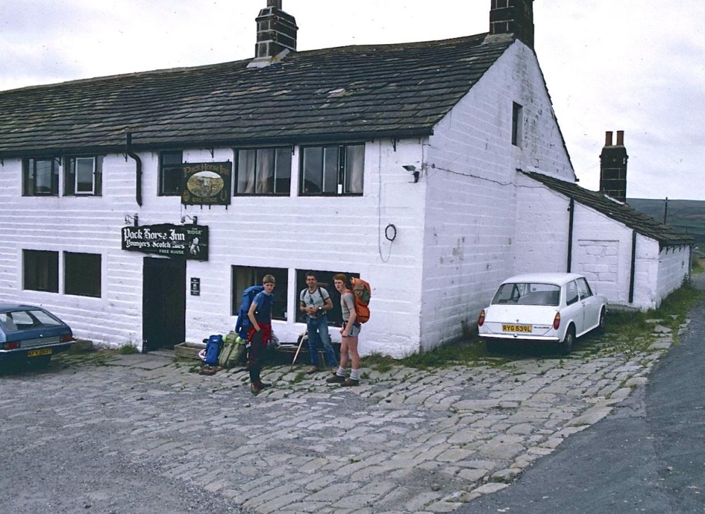 The lads in front of the Pack Horse Inn