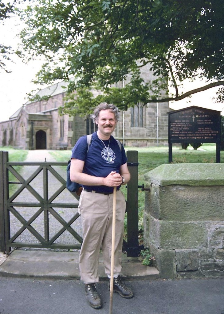 In front of the church in Gargrave – the Pennine Way conquered at last.