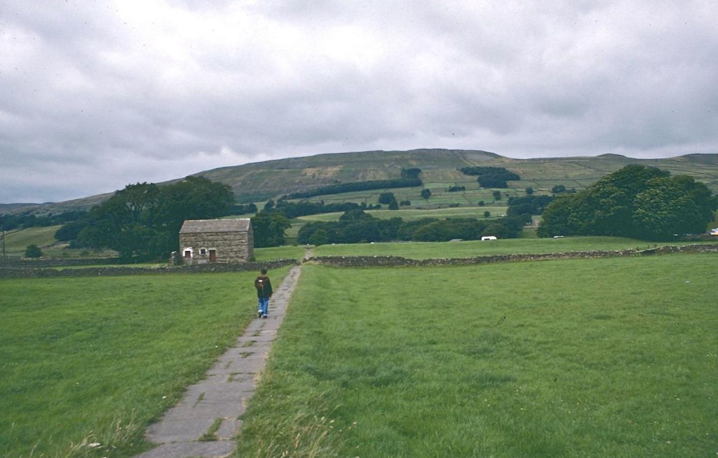 Dorothy on the flagstone path near the Haylands Bridge – as we begin another expedition on the Pennine Way
