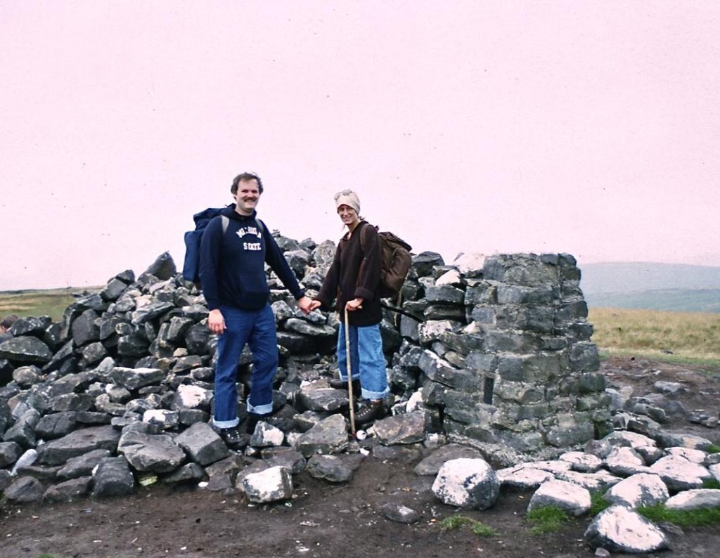 At the summit cairn on Great Shunner Fell