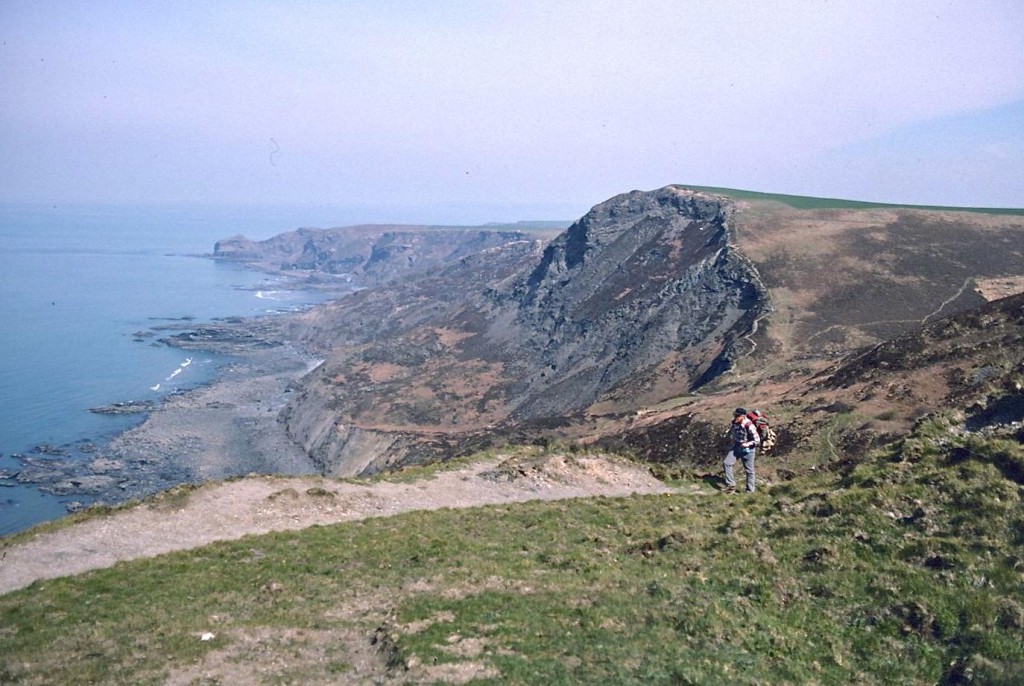 Harold on Rusey Cliff – High Cliff in the background