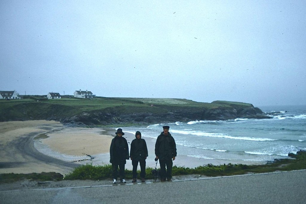 Marge, Dorothy and Harold ready for day two at Treyarnon Bay