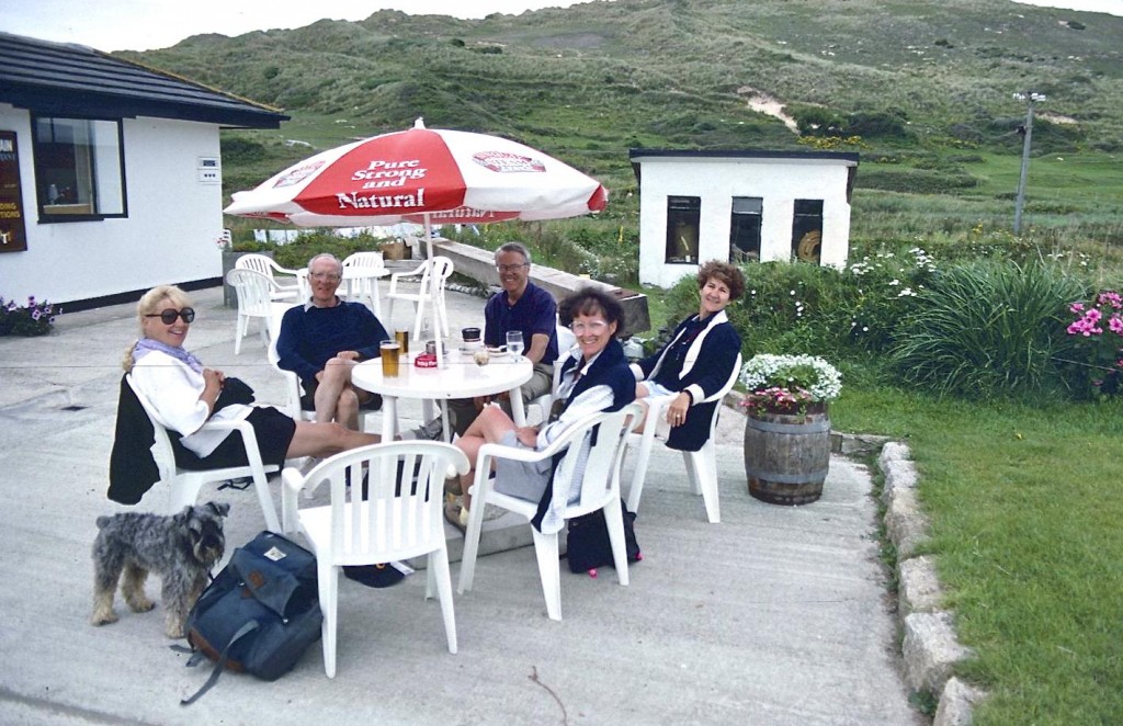 Lunch at the Sandsifter Hotel. From left: Toby, Marge, Harold, Howard, Dorothy, Jennifer