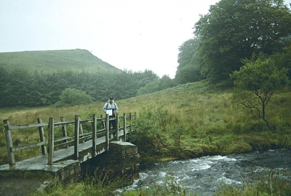 Gavan on the footbridge over the River Barle
