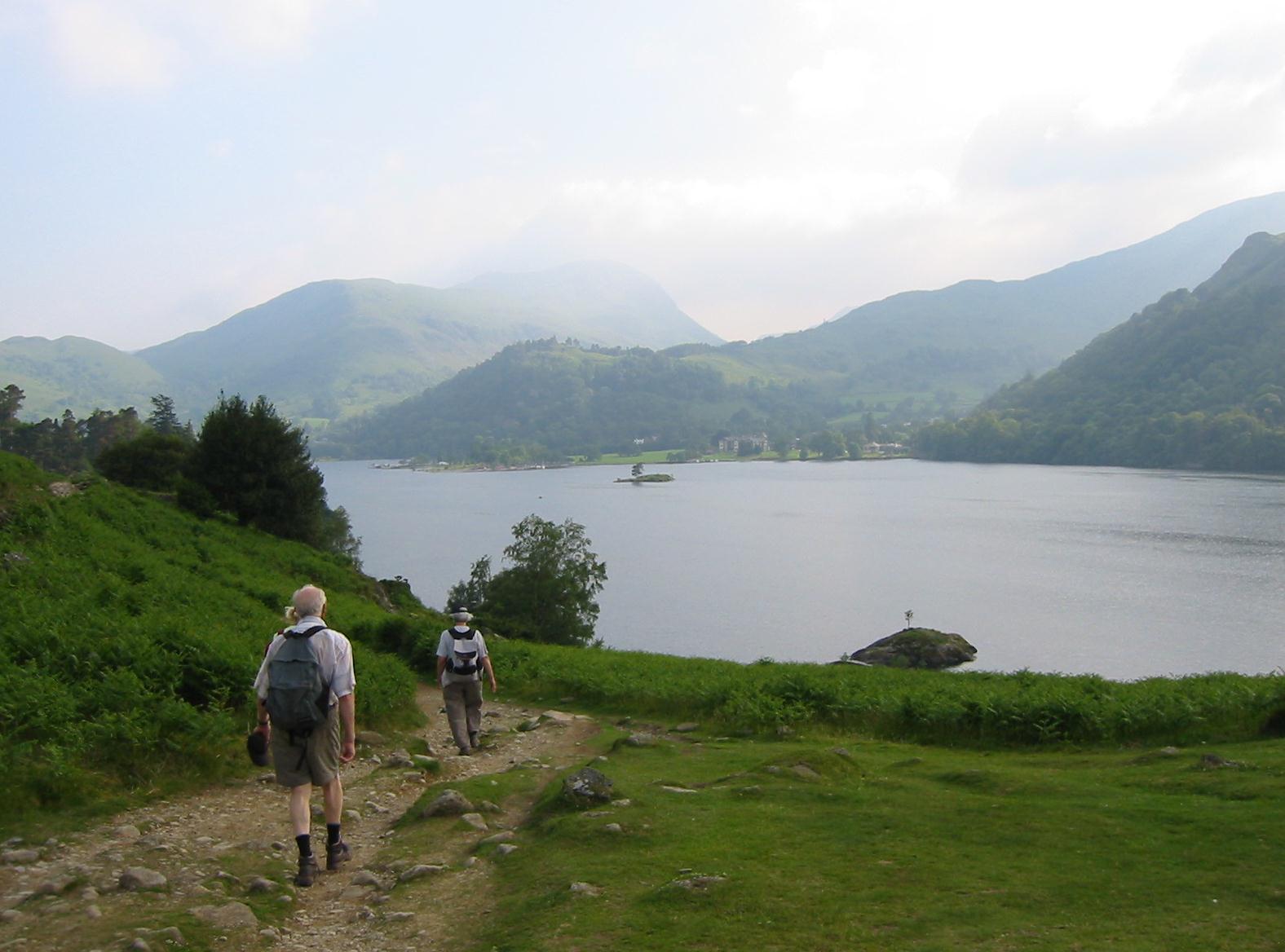 With Ullswater on our right, the Lees near Patterdale.