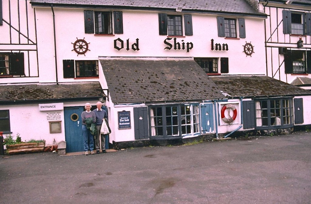 The Lees in front of the Old Ship Inn, Noss Mayo