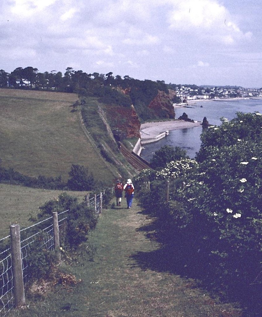 With Dawlish in the background the Lees approach Shell Cove.