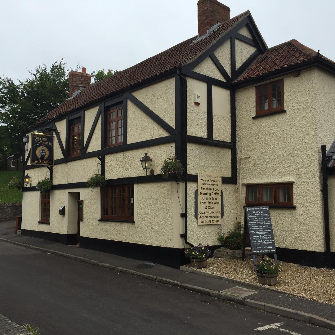 In Nether Stowey we enjoyed our first meal of the expedition at the Ancient Mariner pub.