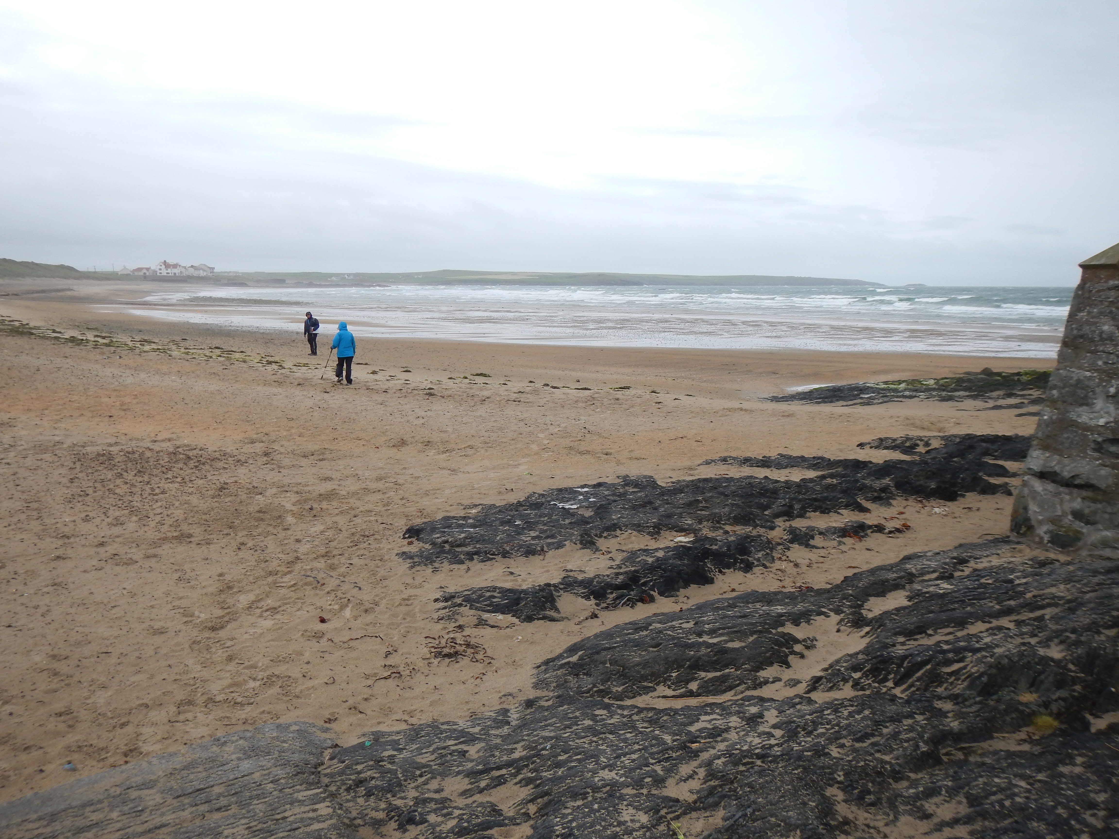 Adrian and Naomi leaving Rhosneigr on a very stormy morning.