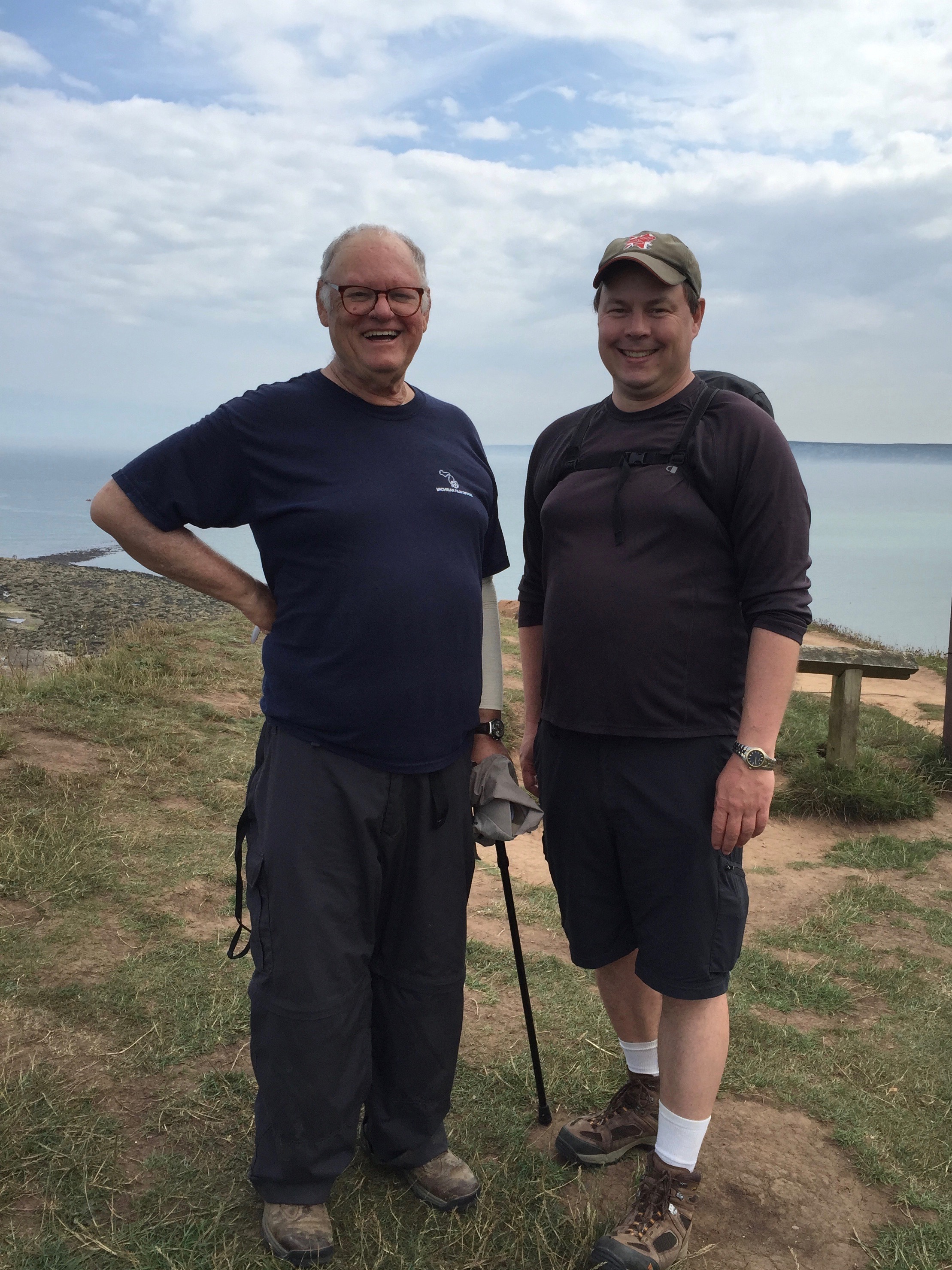 With Filey Brigg at last behind us Gavan I celebrate the end of the Cleveland Way.